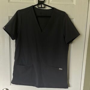 Figs Charcoal V-Neck Scrub Top and bottom